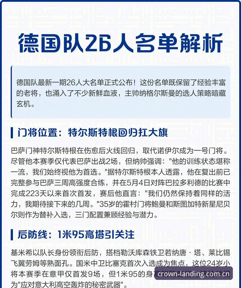 德国队26人名单深度解读——诺伊尔回归与卡尔入选全解析